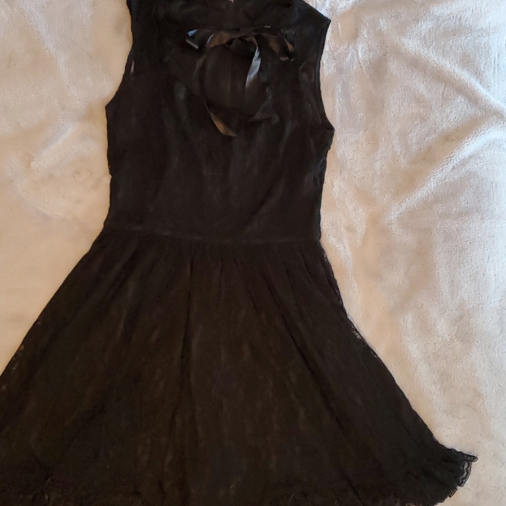 Black lace overlay Spin Doctor dress